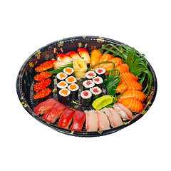 Image showing take away sushi express on plastic tray 