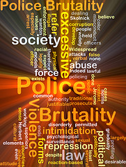 Image showing Police brutality background concept glowing