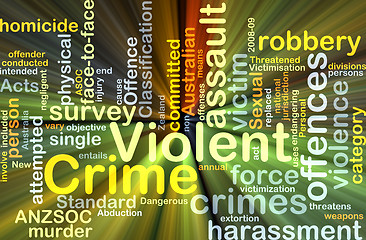 Image showing Violent crime background concept glowing