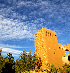 Image showing africa  in histoycal maroc  old construction  and the blue cloud