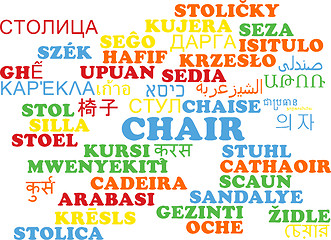 Image showing Chair multilanguage wordcloud background concept