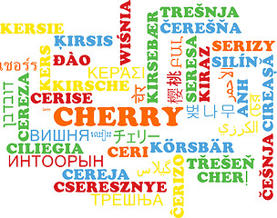 Image showing Cherry multilanguage wordcloud background concept