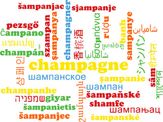 Image showing Champagne multilanguage wordcloud background concept