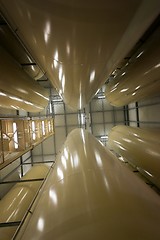 Image showing Industrial interior with welded silos