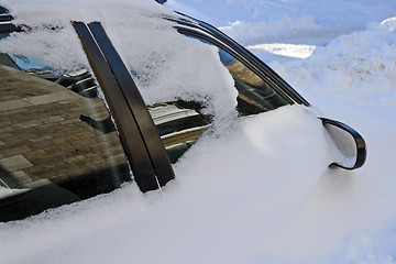 Image showing Car stuck in the snowdrift
