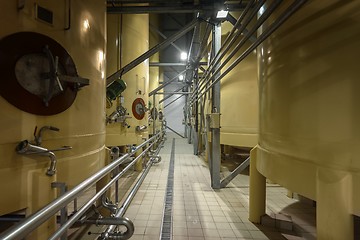 Image showing Industrial interior with welded silos