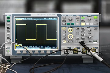 Image showing Compact industrial oscilloscope on desk