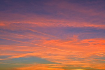 Image showing Dramatic sky with beautiful sunset