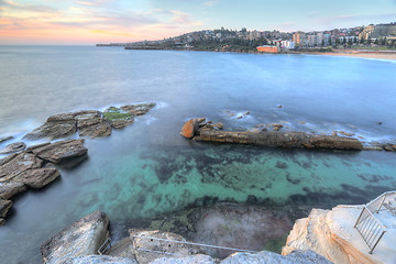 Image showing High views over Coogee Rock Pool