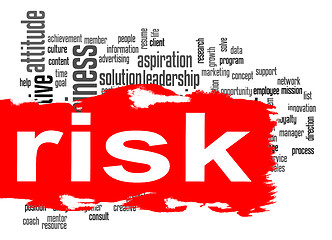 Image showing Risk word cloud with red banner