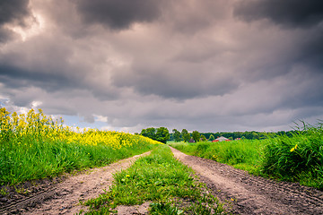 Image showing Path with dark clouds