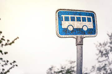 Image showing Retro bus stop sign