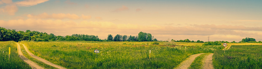 Image showing Landscape with two roads