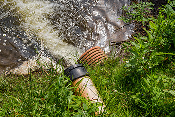 Image showing Spill water  in a lake