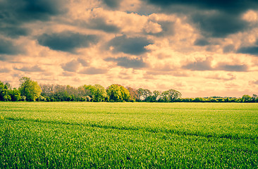 Image showing Landscape with dark clouds