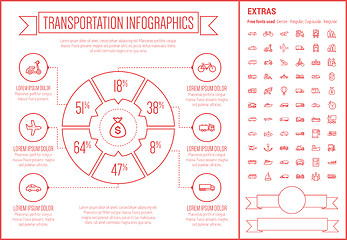 Image showing Transportation Line Design Infographic Template