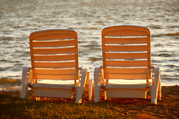 Image showing Beach chairs