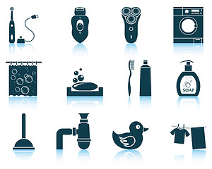 Image showing Set of bathroom icons