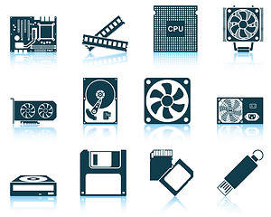 Image showing Set of computer hardware icons