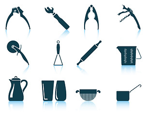Image showing Set of utensil icons