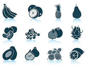 Image showing Set of fruit icons