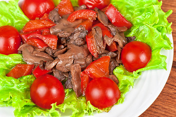 Image showing Roasted beef and mushrooms