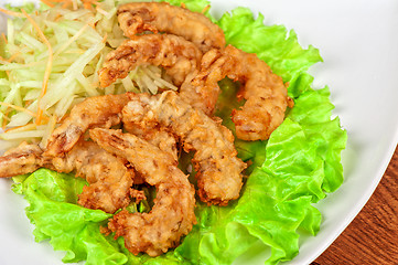 Image showing Fried shrimps