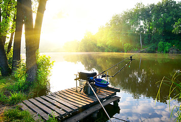 Image showing Fishing on river