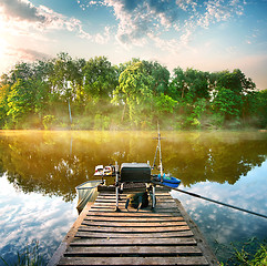 Image showing Fishing on pond