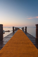 Image showing Wooden jetty on Romazziono beach