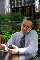 Image showing Busy businessman