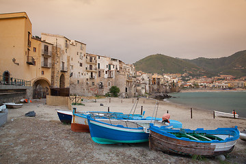 Image showing Sunrise in Cefalù, Sicily, Italy. 