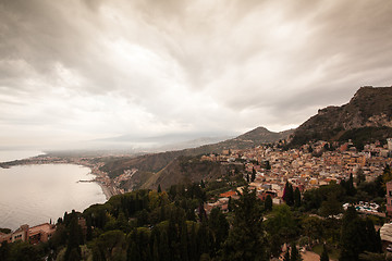 Image showing Sunset in Taormina, Sicily, Italy