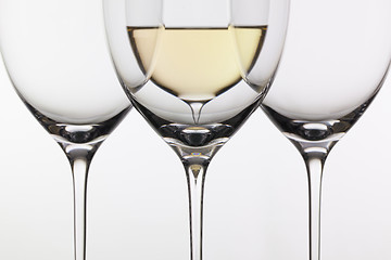 Image showing Four glasses of wine 