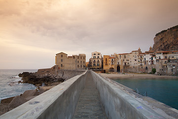 Image showing Sunrise in Cefalù, Sicily, Italy. 