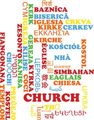 Image showing Church multilanguage wordcloud background concept