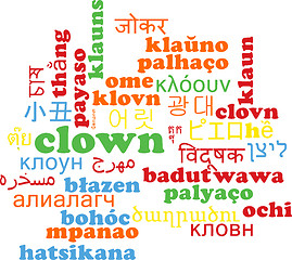 Image showing Clown multilanguage wordcloud background concept