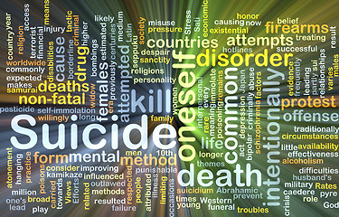 Image showing Suicide background concept glowing