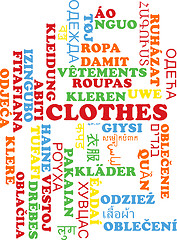 Image showing Clothes multilanguage wordcloud background concept