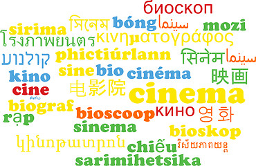 Image showing Cinema multilanguage wordcloud background concept