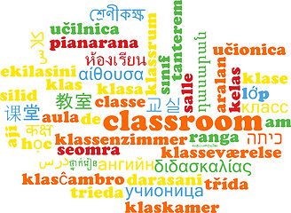 Image showing Classroom multilanguage wordcloud background concept