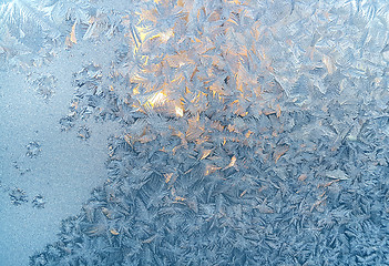 Image showing Ice pattern on winter glass