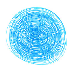 Image showing Abstract blue drawn round elements for design