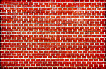 Image showing Red brick wall grunge texture