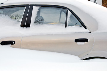 Image showing Car stuck in the deep snow