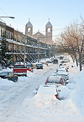 Image showing Urban street after the snowstorm