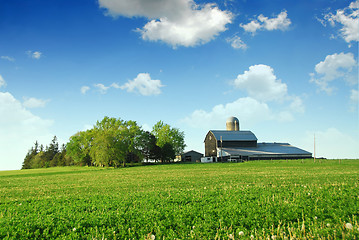 Image showing Farmhouse and barn