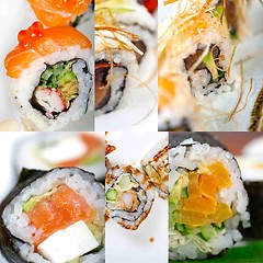 Image showing Japanese sushi collage 