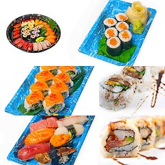 Image showing Japanese sushi collage 