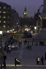 Image showing trafalgar square, whitehall, big ben